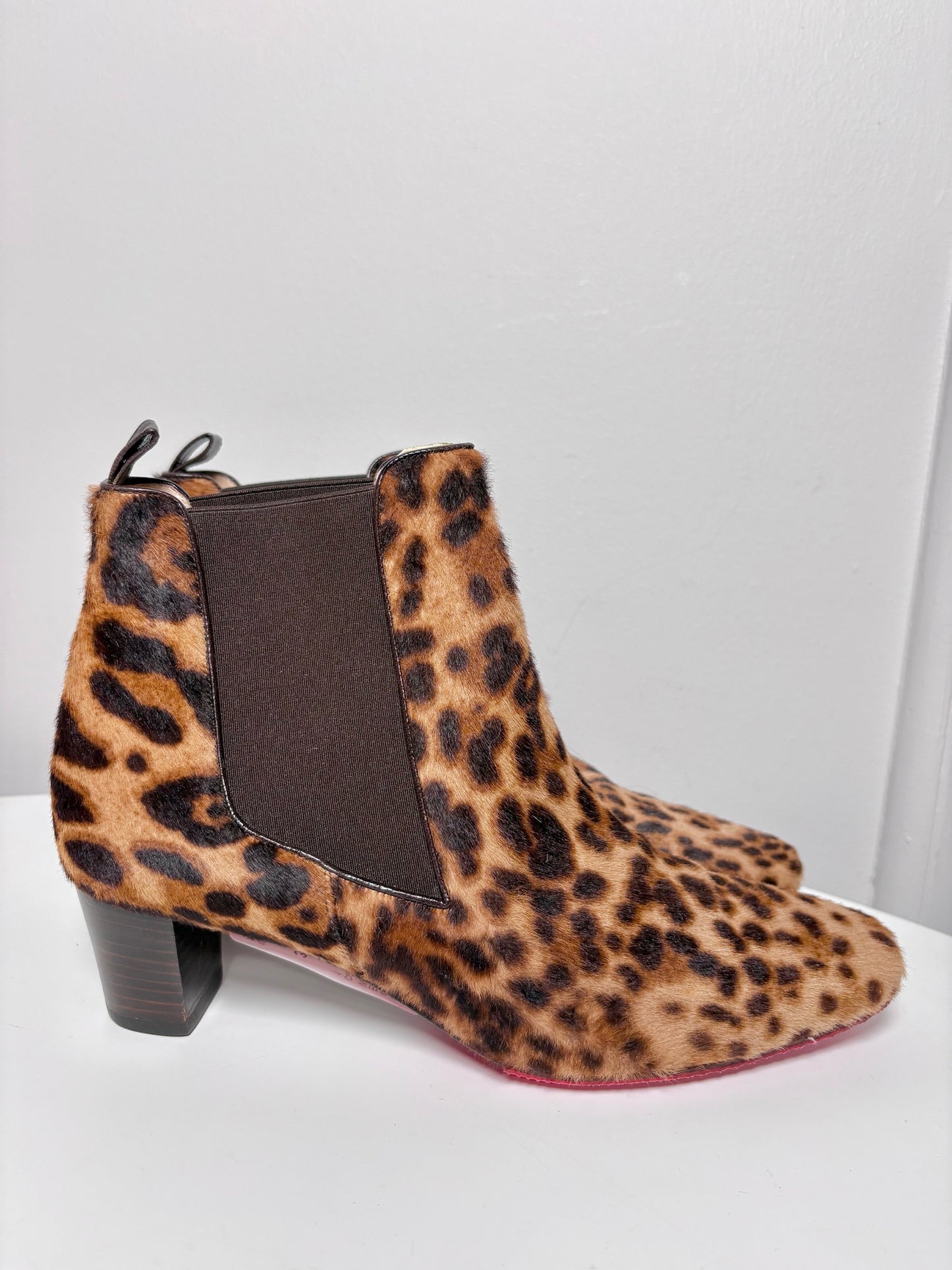 W Shoe Size 39 (8.5 US) Christian Louboutin Brown, Black Calf Hair Boots
