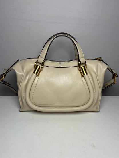 Women's Chloé Small Paraty 24 Cream Sweet Beige Leather Authentic Pre-Owned Shoulder Bag
