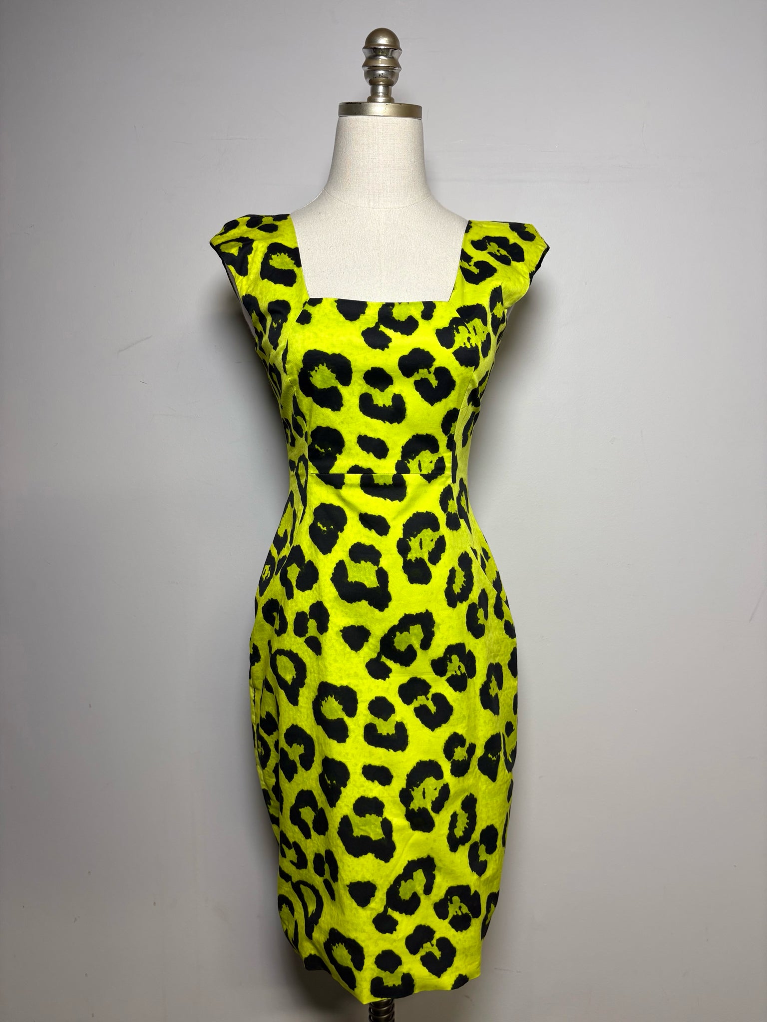 Women Size 2 (S) Samantha Sung Neon Green, Black Leopard Spots 100% Co –  VIDA STYLE SHOP
