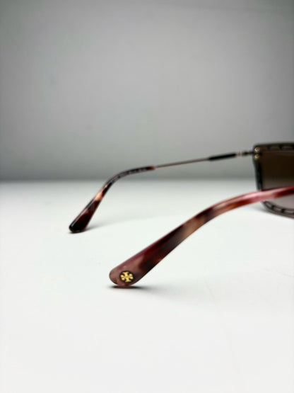 Women's Tory Burch TY6067 Rose Gold & Light Pink Tortoiseshell Pre-Owned Cat-Eye Sunglasses
