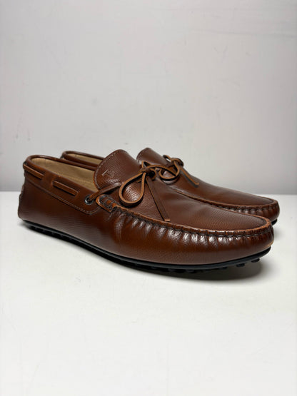 Men Shoe Size 7 Tod's Brown Leather Pre-Owned Gommino Driving Loafers