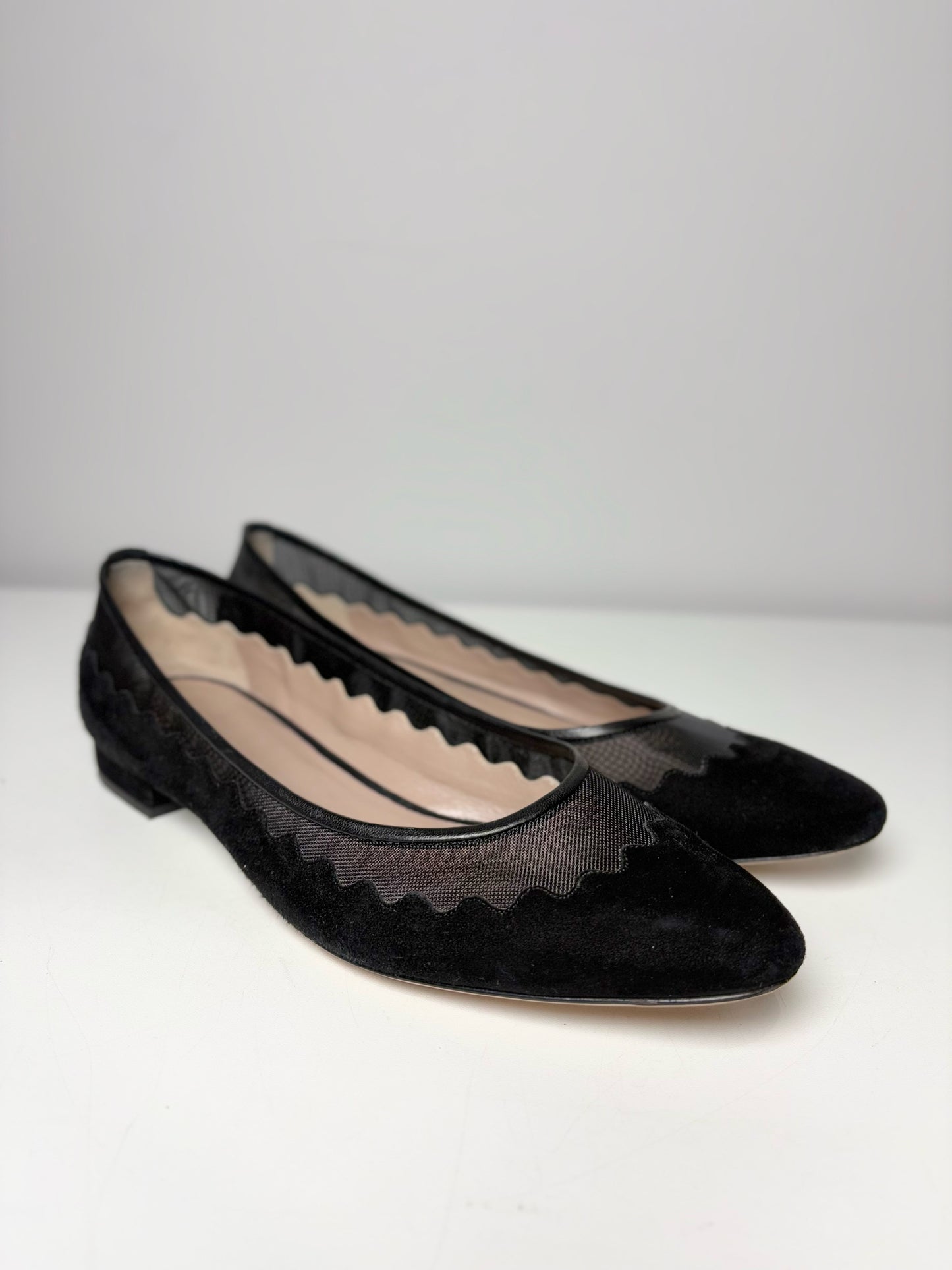 W Shoe Size 38 (7.5 - 8) Chloe Black Suede Flats