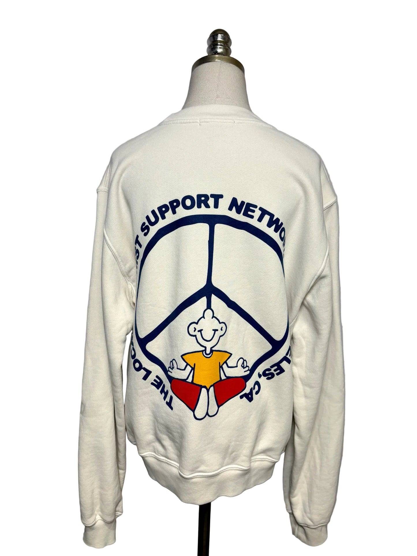 Women's Size M Madhappy Cream Peace Sign Pure Cotton Pre-Owned Crewneck Sweater
