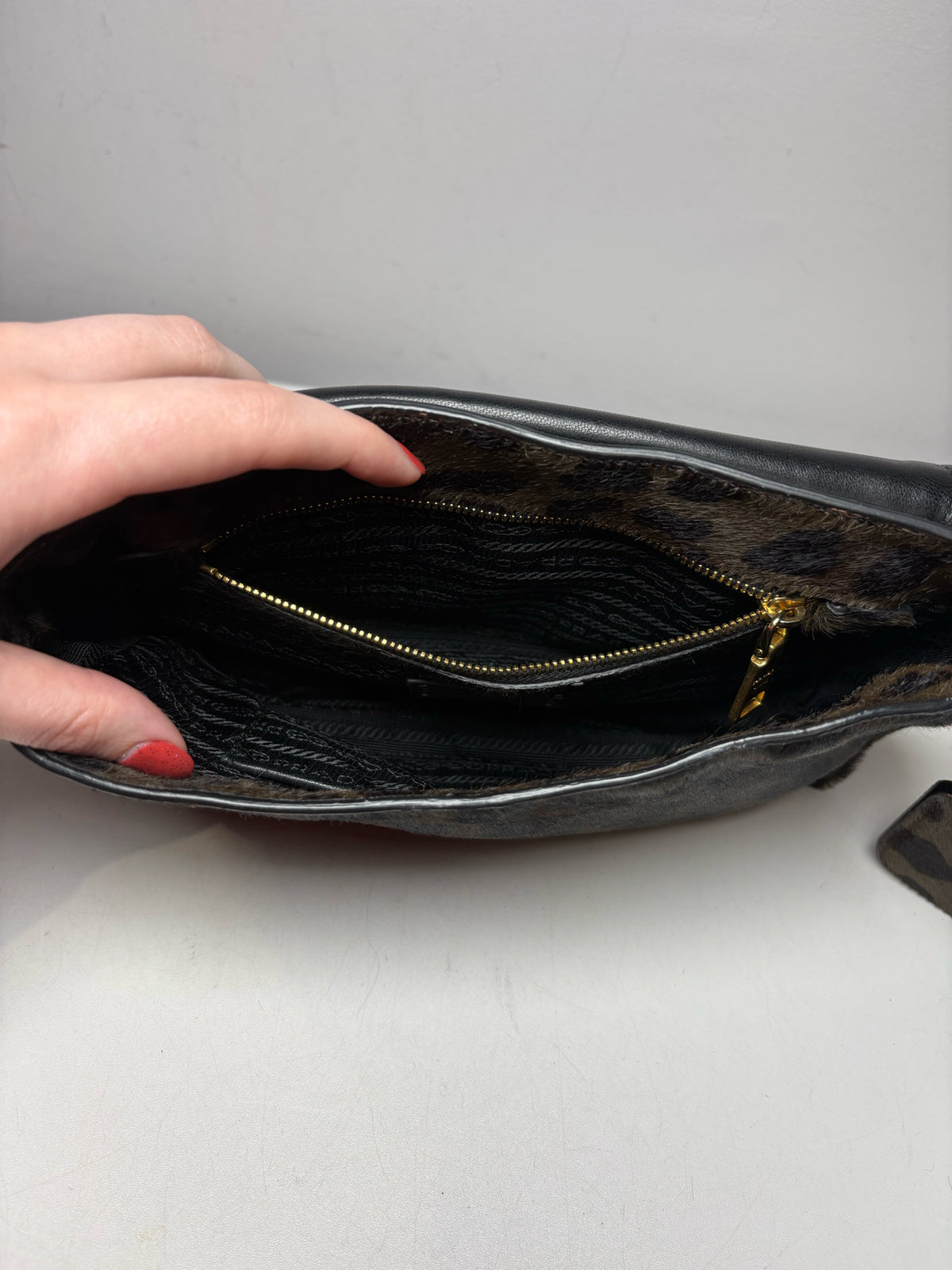 Women's Authentic Prada Cavallino Leopard Calf Hair Vintage Authentic Pre-Owned Crossbody Bag