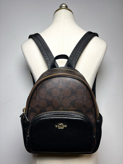 Women's Coach Coated Canvas Pre-owned Black, Brown Backpack