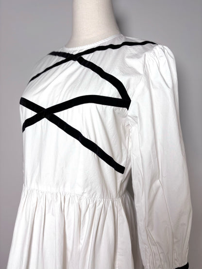 Women Size 10 batsheva White Solid Cotton Dress