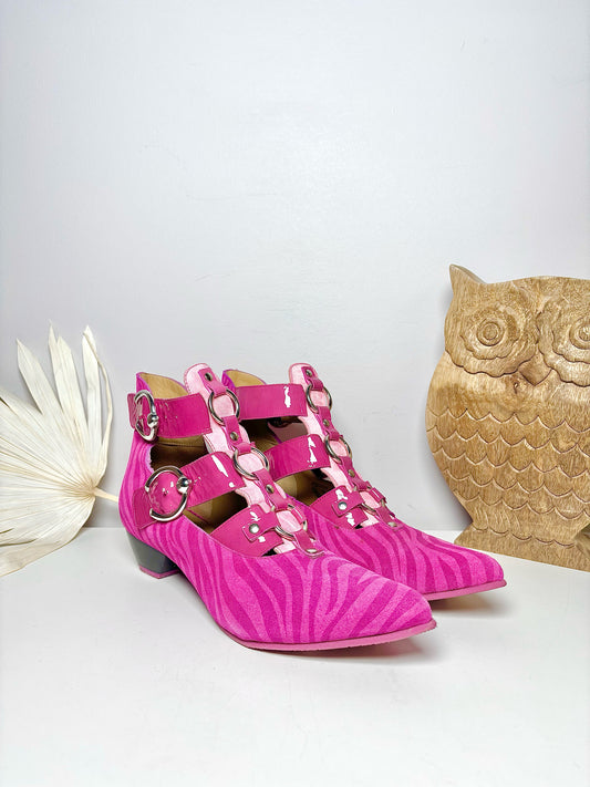 W Shoe Size 9 John Fluevog Pink Suede Boots