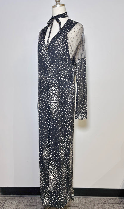 Women Size 46 Red Valentino Black Stars Polyester Jumpsuit
