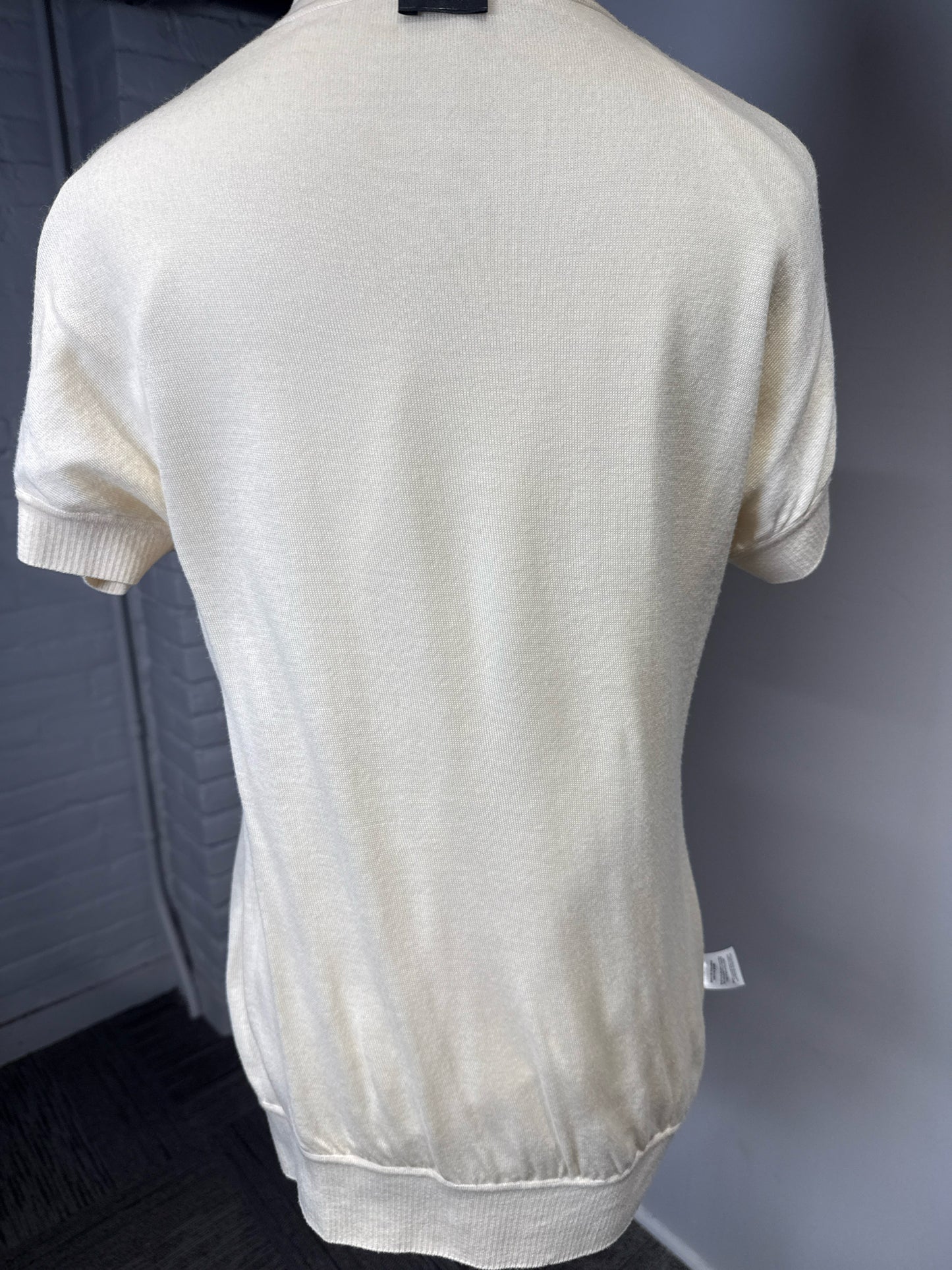 Women Size M Joseph Off White Solid Wool, Silk Sweater