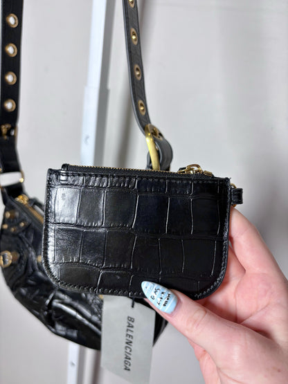 Balenciaga La Cagole XS Arena Lambskin Black Aged Hardware NWT Pre-owned Bag
