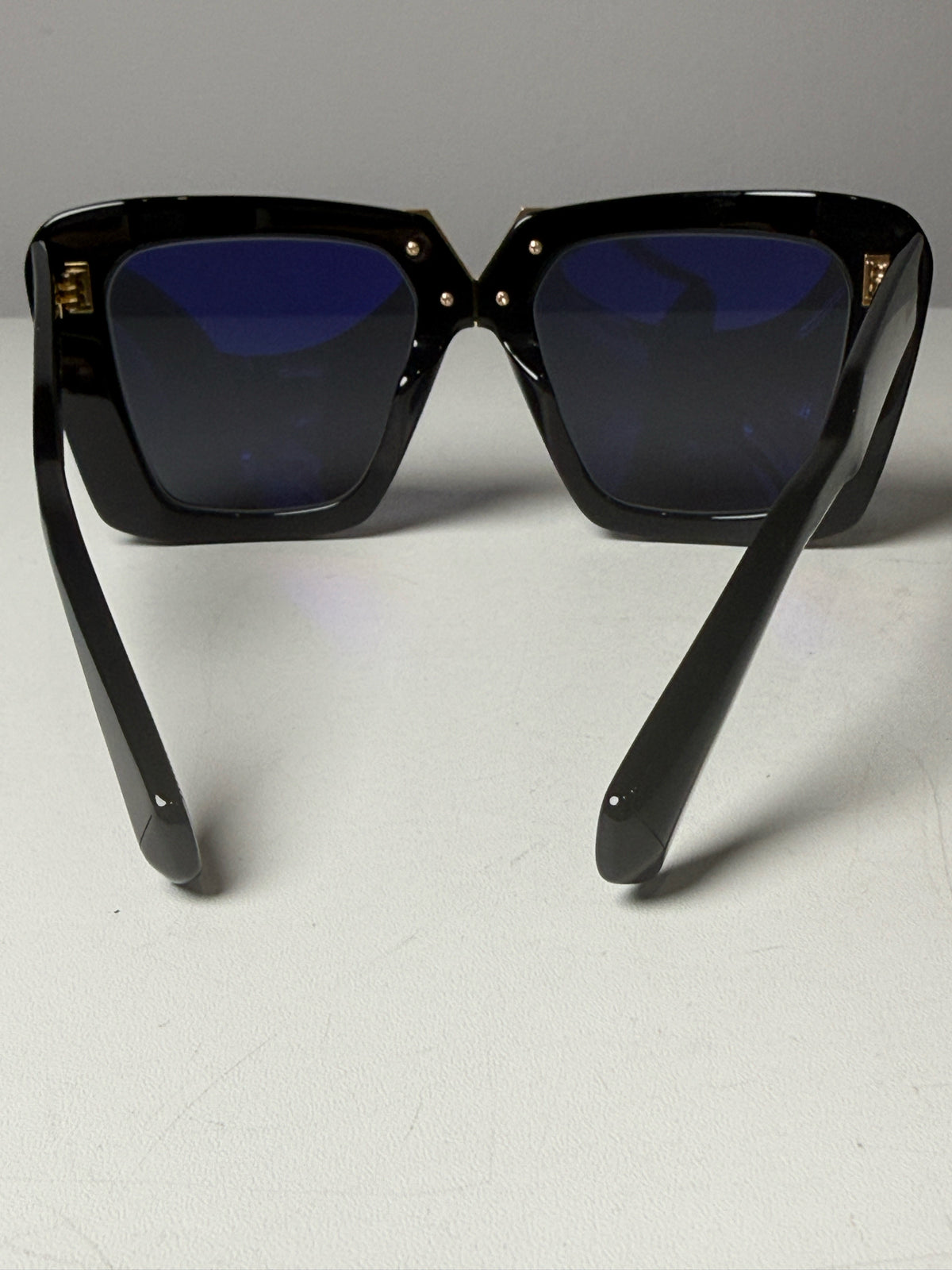 Valentino Garavani V Gold II Sunglasses Women's Pre-owned Black Acetate