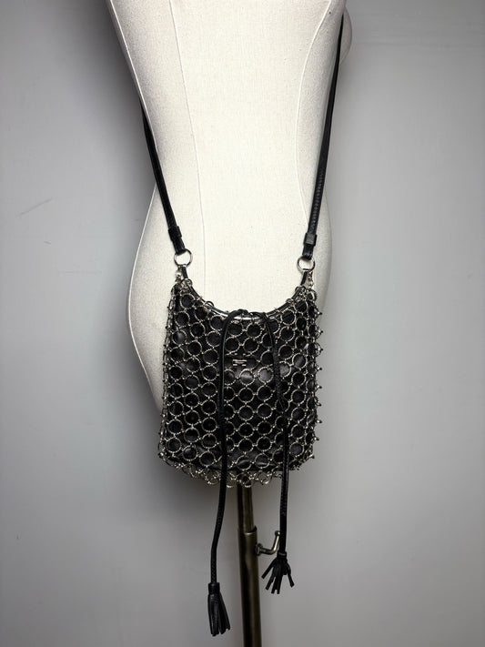 Salvatore Ferragamo Chain Vintage Black Leather Evening Hobo Purse Pre-owned