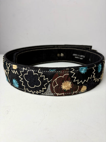 Women Dries Van Noten Leather, Cotton 80 (Small US) Embroidery Pre-owned Belt