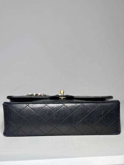 Chanel Quilted Vint Leather DoubleFlap Series 0 24K Gold-Plated Pre-owned Bag