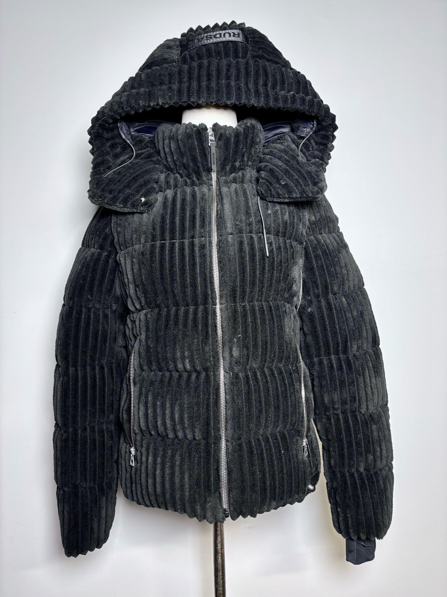 Women Size XS Rudsak Black Ribbed Coat