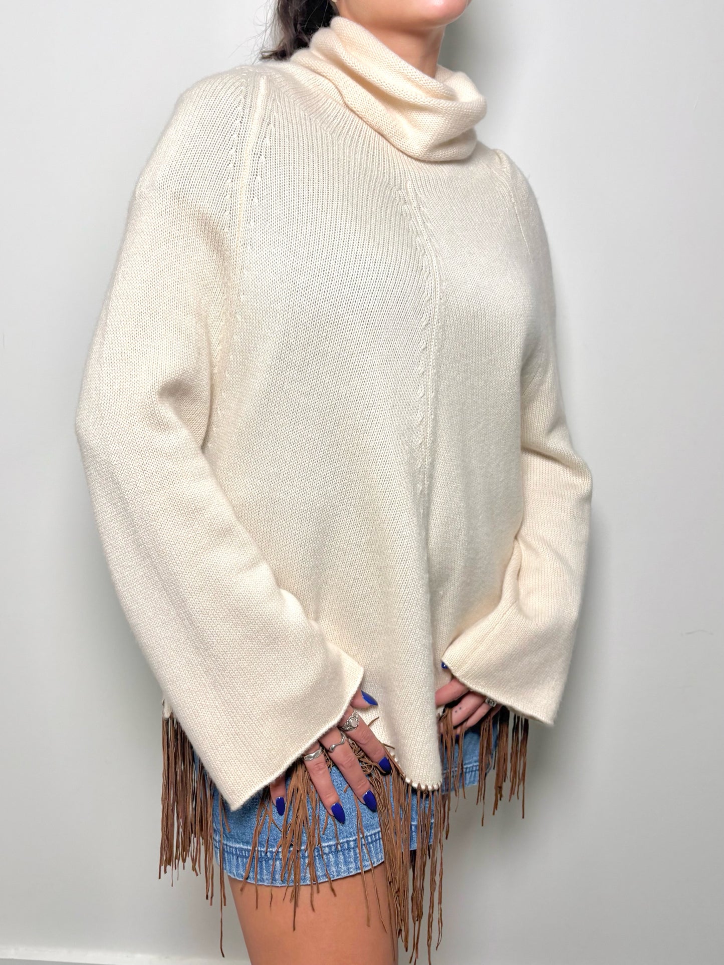 Women Size One Size Brunello Cucinelli Ivory Solid Cashmere Sweater