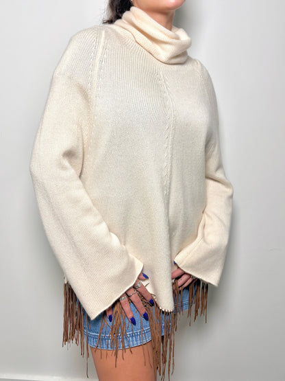 Women Size One Size Brunello Cucinelli Ivory Solid Cashmere Sweater