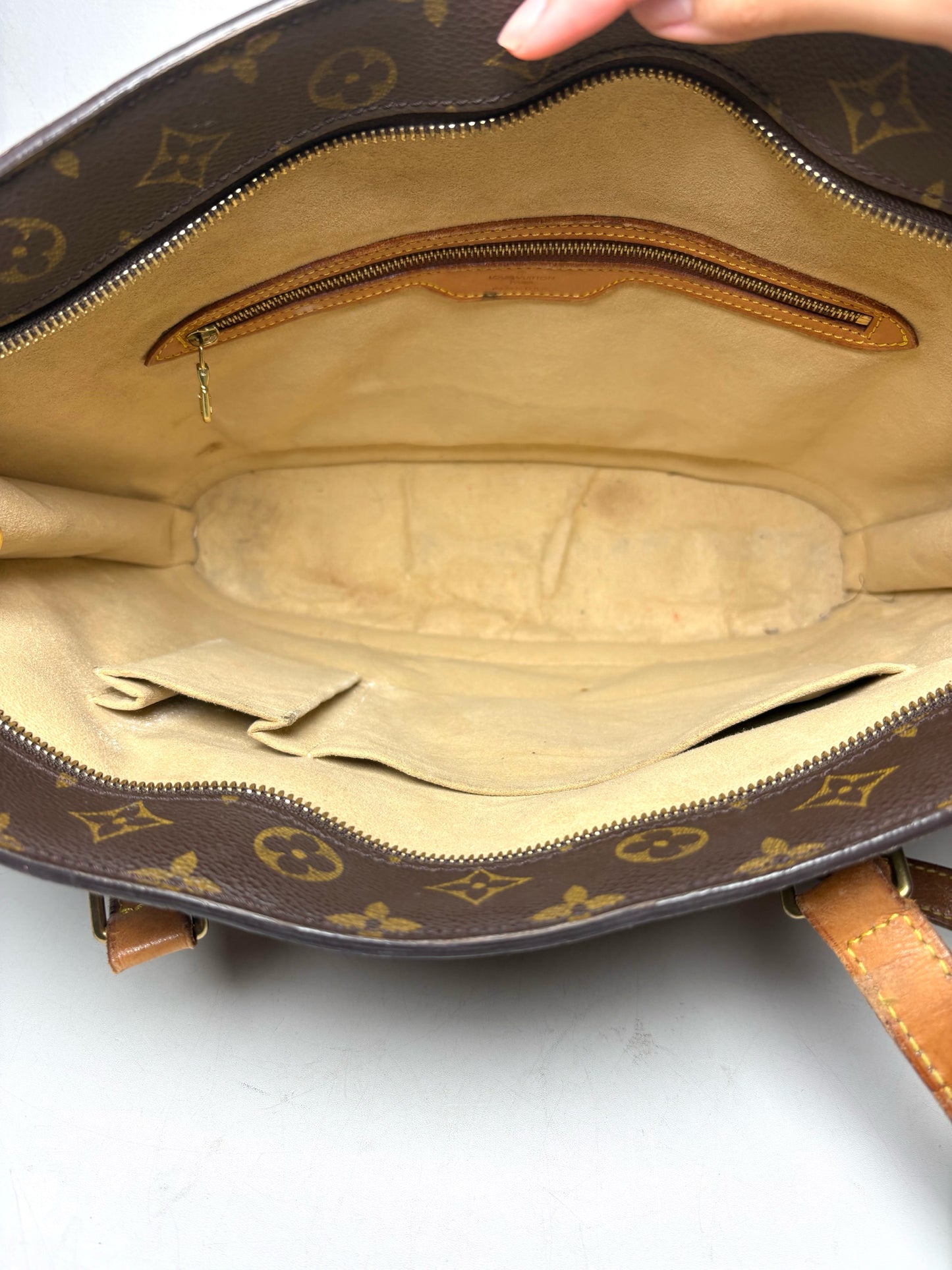 Women's Louis Vuitton Babylone Brown Monogram Coated Canvas Vintage Pre-Owned Large Tote Purse