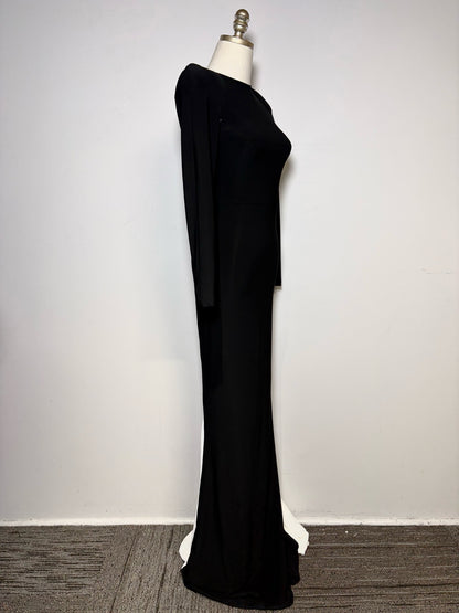 Women's Size 2 Zhivago Contradiction Black & White Colorblock NWT Pre-Owned Maxi Dress