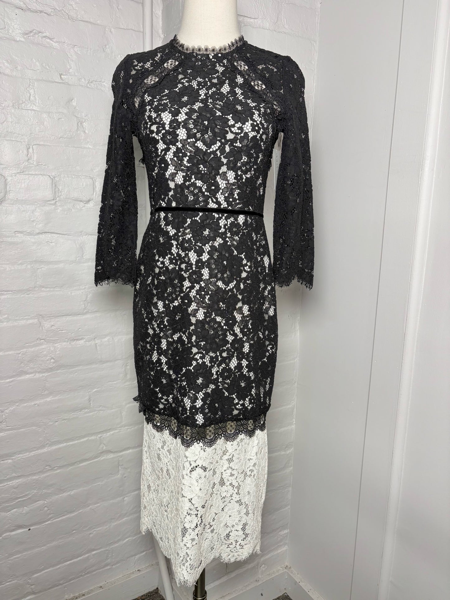 Women Size S Alexis Black, White Dress