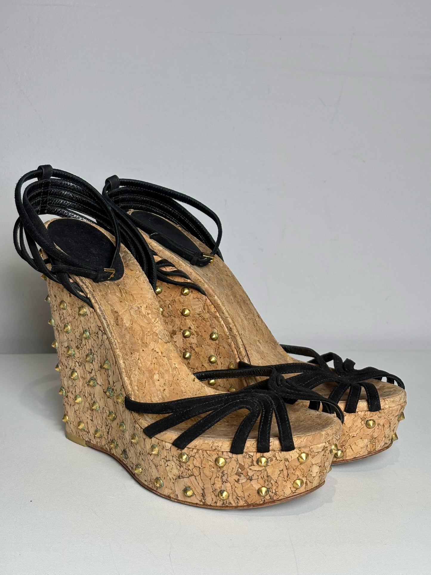 W Shoe Size 41 (11 US) Gucci Black Leather Suede Women's Pre-owned Sandals