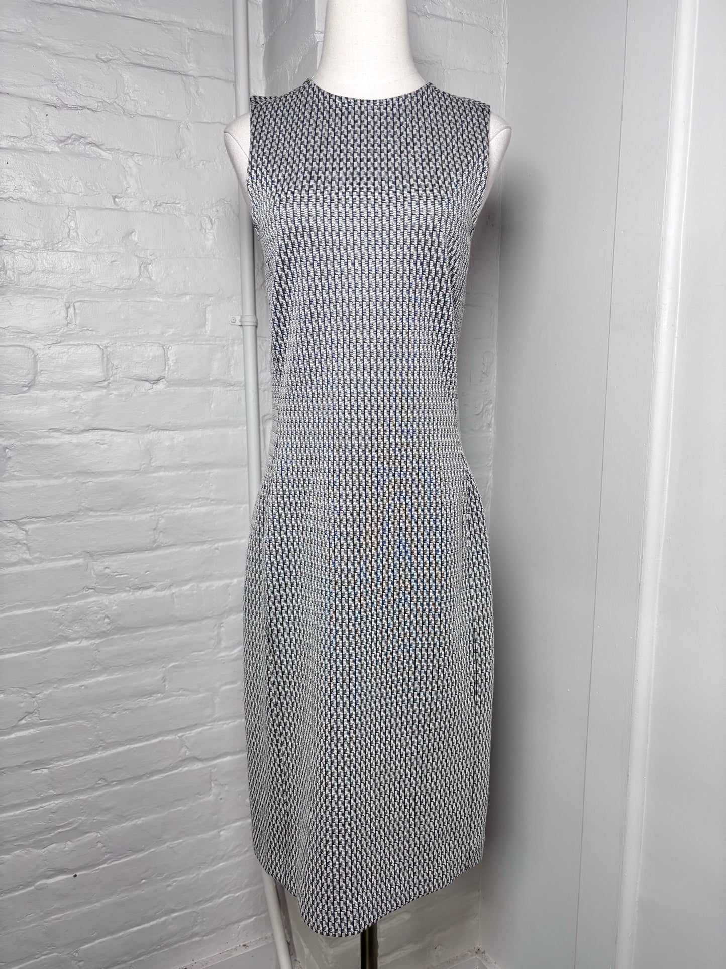 Women Size 6 Theory White Houndstooth Dress NWT