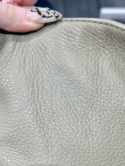 Gucci Taupe Leather Pebble Leather Men's Messenger Pre-owned Bag