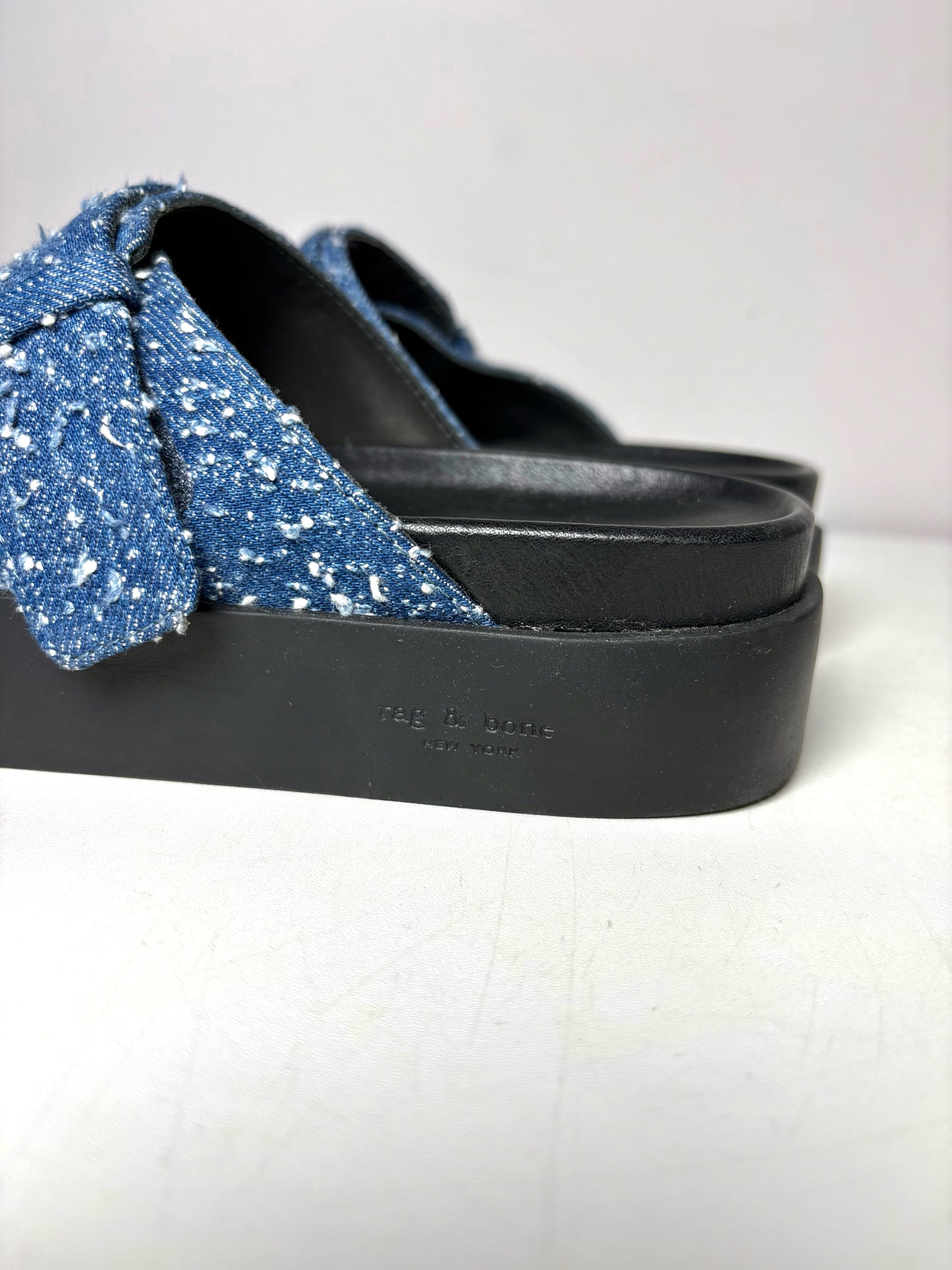 W Shoe Size 37 Rag & Bone Black, blue Leather NWT Sandals