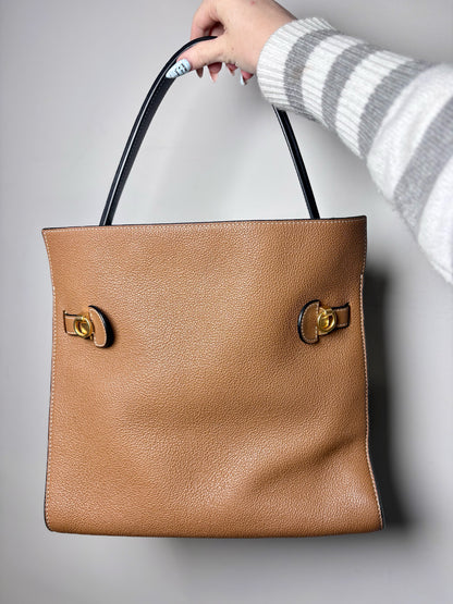 Women's Tory Burch Lee Radziwill Double Bag Large Leather Pre-owned Neutrals