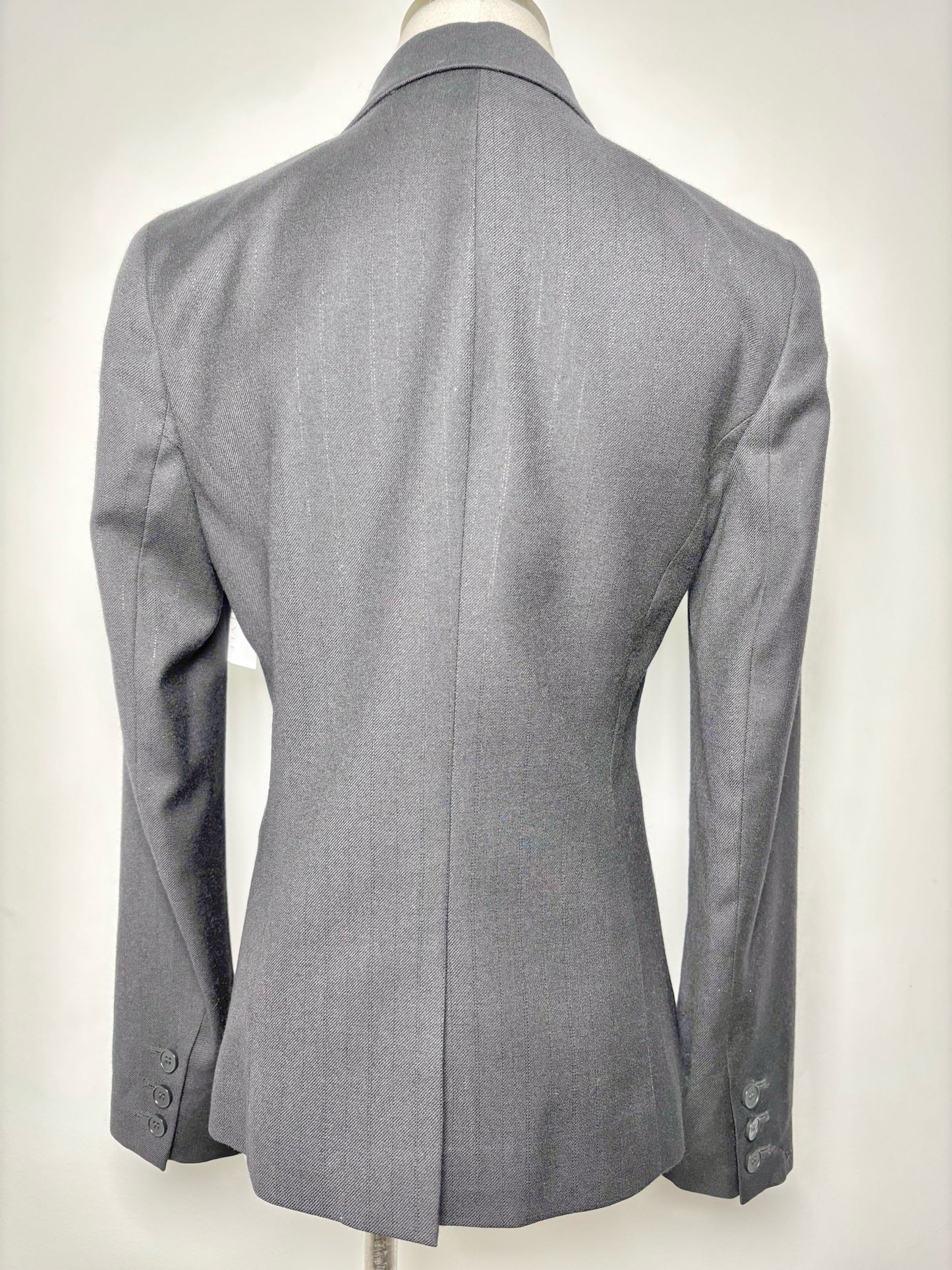 Women Size 6 Theory Black Pinstriped, Seersucker Blazer