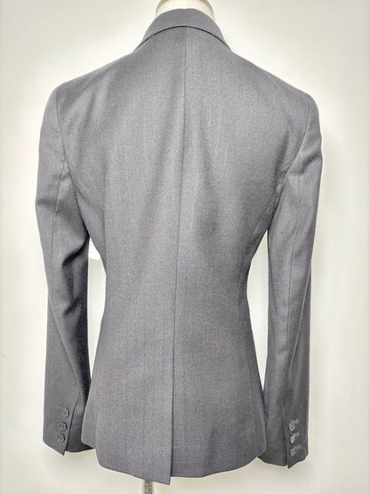 Women Size 6 Theory Black Pinstriped, Seersucker Blazer