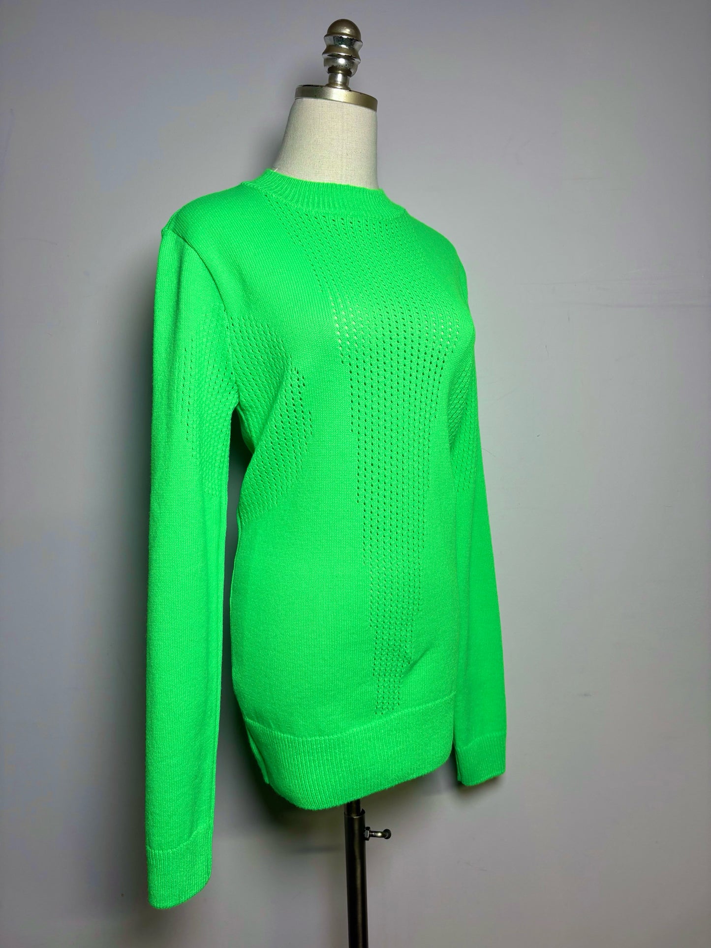Women Size S Collusion Neon Green LS Sweater