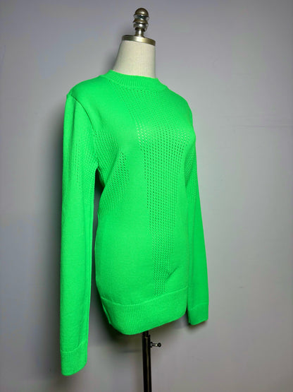 Women Size S Collusion Neon Green LS Sweater