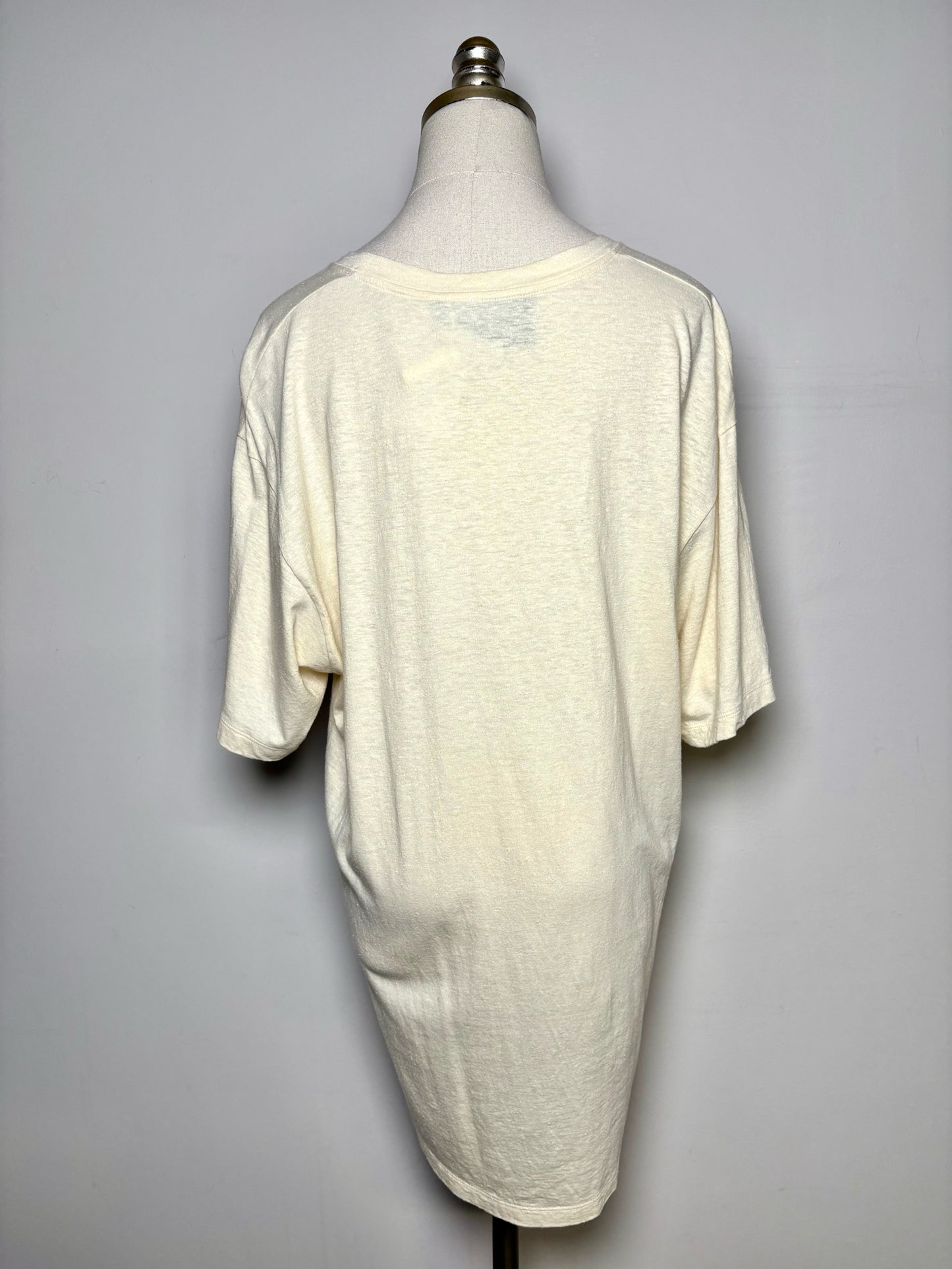 Women Size L Gucci x Disney Rat Collection Ivory Print Pre-owned Linen T-shirt