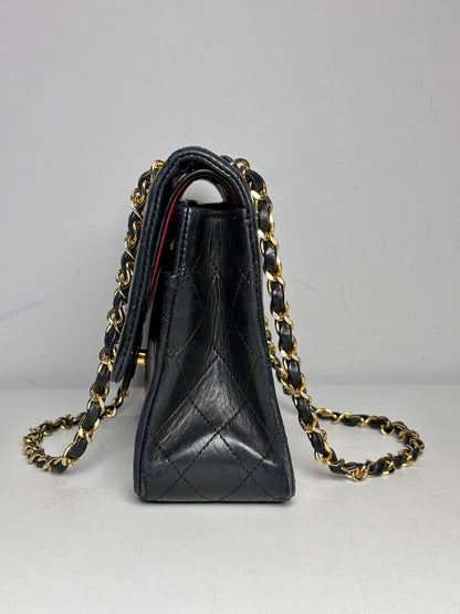 Chanel Quilted Vint Leather DoubleFlap Series 0 24K Gold-Plated Pre-owned Bag