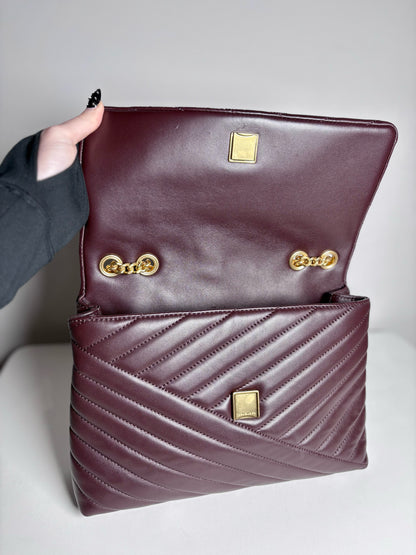 Tory Burch Kira Quilted Leather Pre-owned Brown Napa Purse