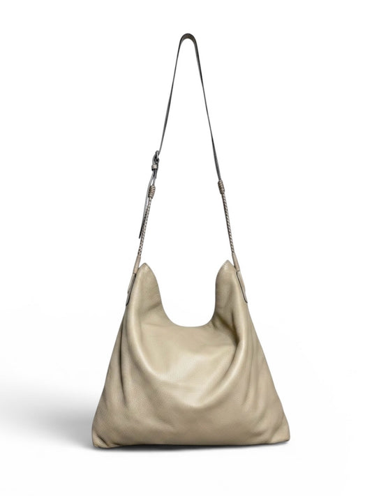 Gucci Taupe Leather Pebble Leather Men's Messenger Pre-owned Bag