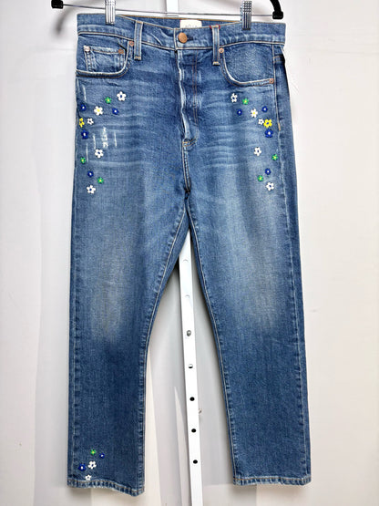 Women Size 28 (6) AO.LA Blue Embroidered Jeans