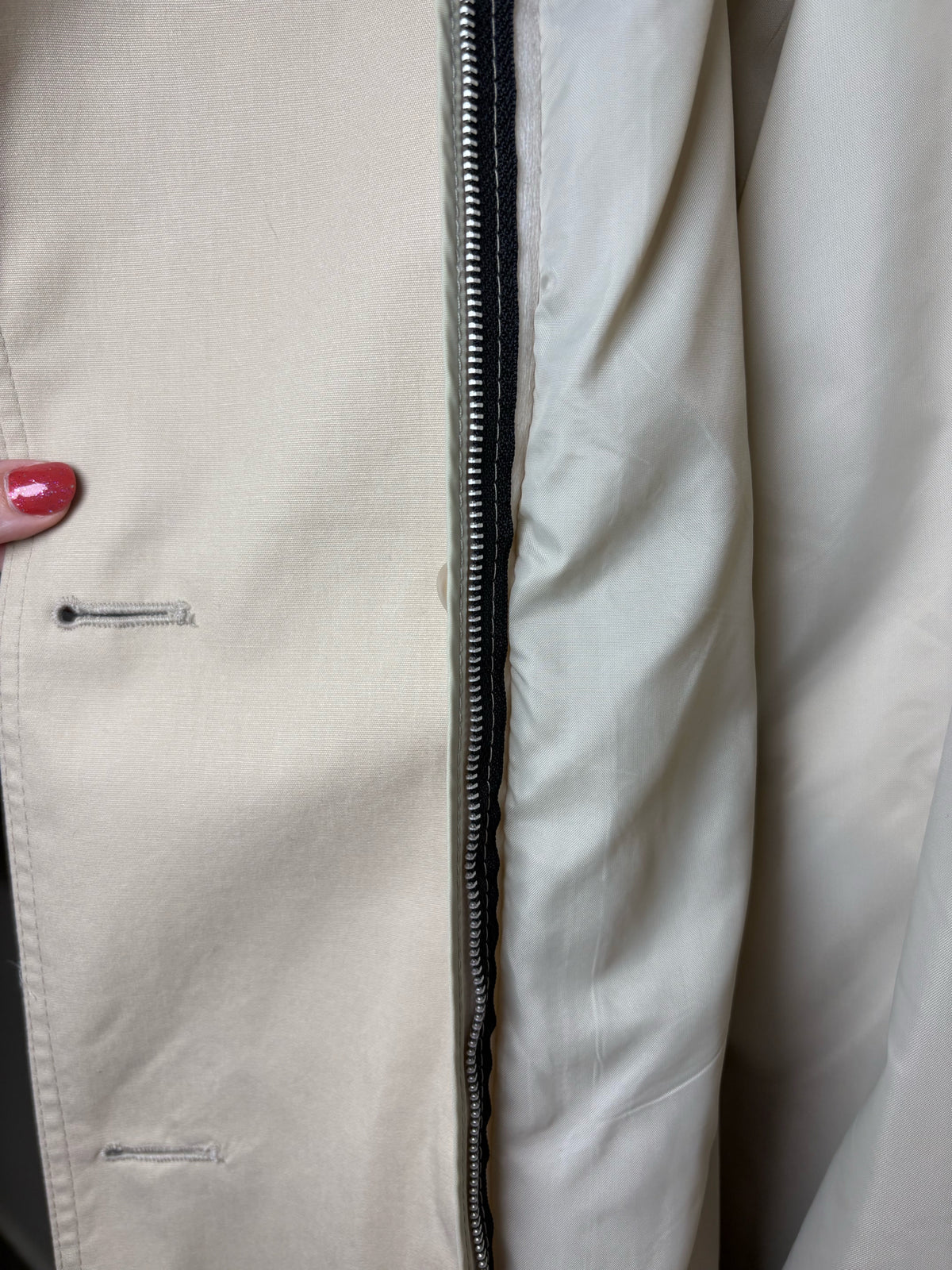 Women's Size 10R Vintage London Fog Wheat Cotton Blend Pre-Owned Long Trench Coat