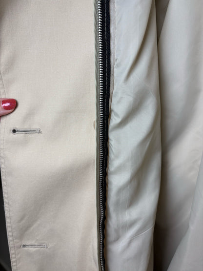 Women's Size 10R Vintage London Fog Wheat Cotton Blend Pre-Owned Long Trench Coat