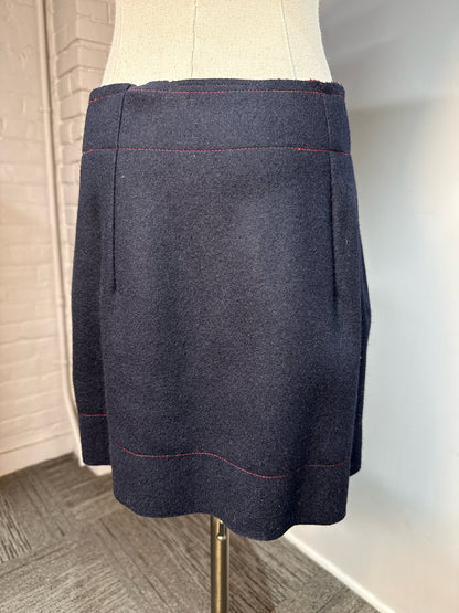 Women Size M Yoshi Kondo Navy Blue Solid Vintage 100% Wool 2 Piece Set