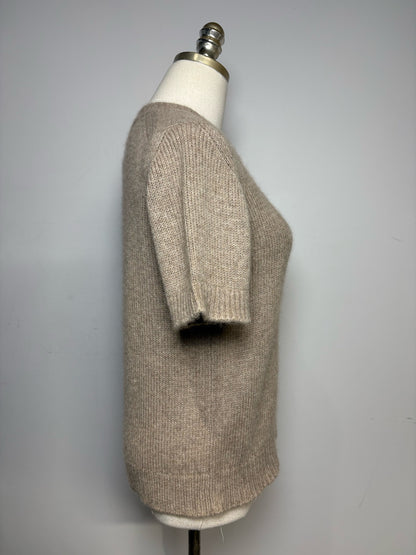 Women's Size M The Row Beige Pure Cashmere Ribbed Knit Pre-Owned Sweater