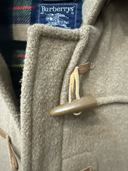 Burberrys' Camel Wool Solid Men's Vintage Size S Hood Coat
