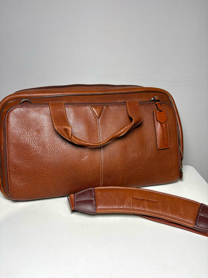 Johnston & Murphy Pre-Owned Leather Duffel Carry-On Travel Bag