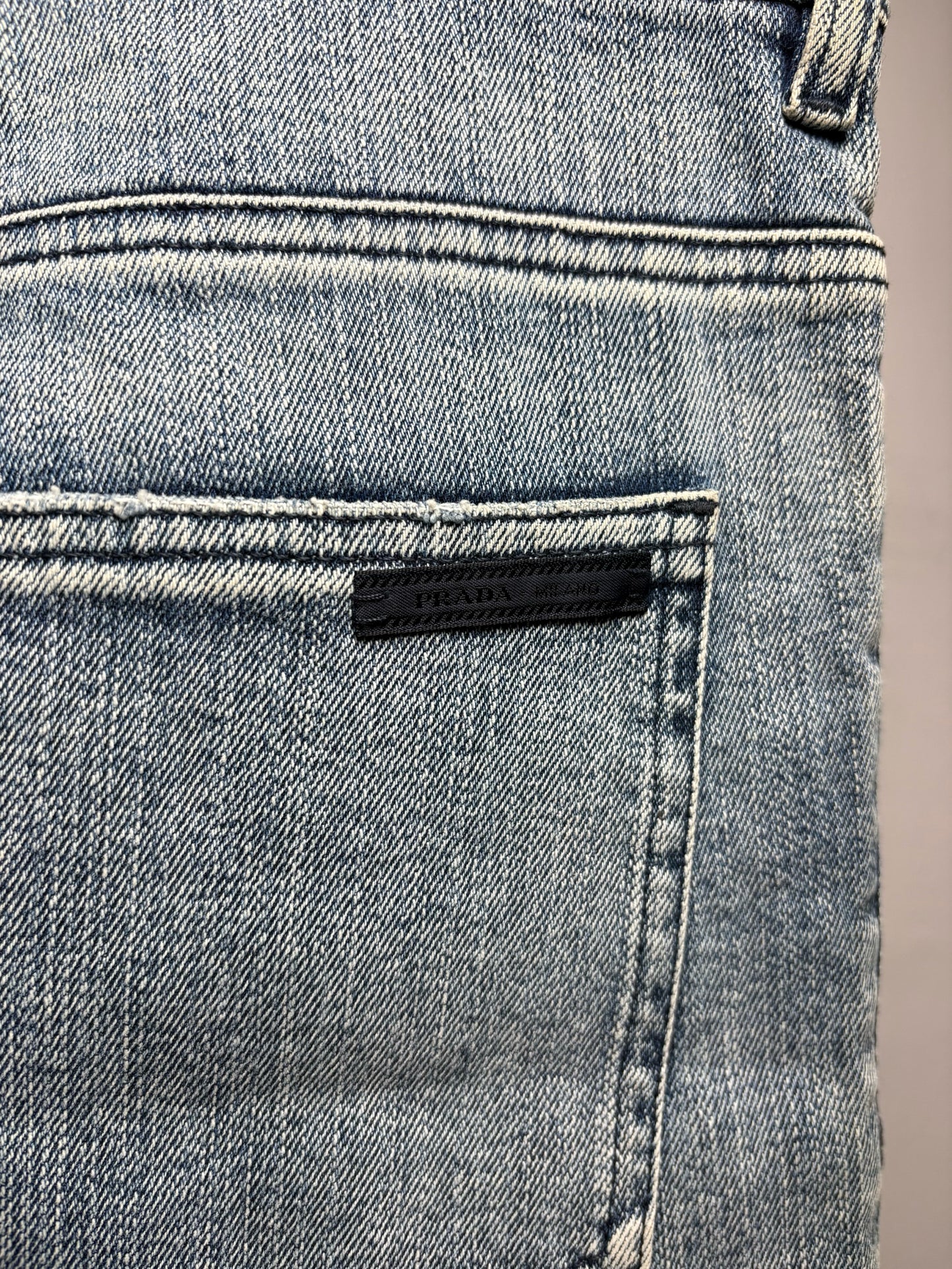 Women Size 25 Prada Light Blue Denim Cotton blend Women's NWT Pre-Owned Jeans