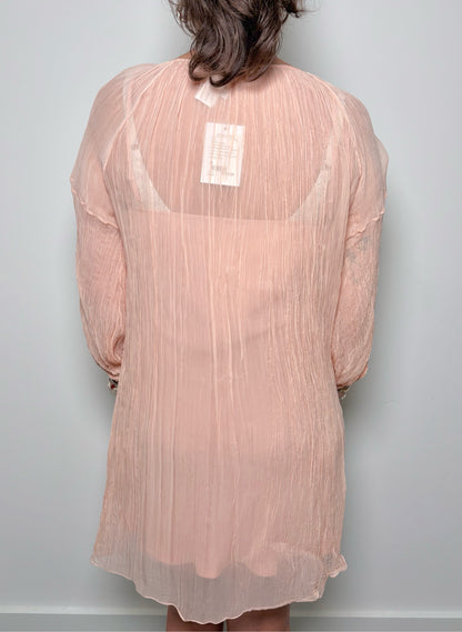 Women Size M Noon by Noor Peach Solid Polyester Dress