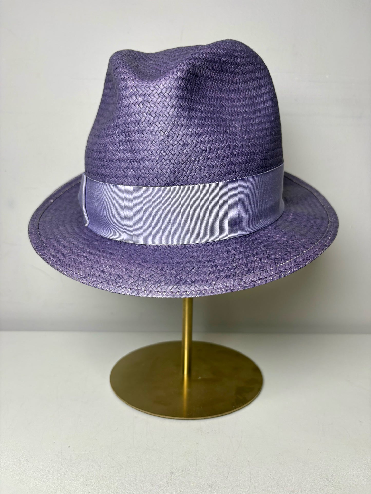 Borsalino Women's Paper Pre-owned Purple 58 Hat