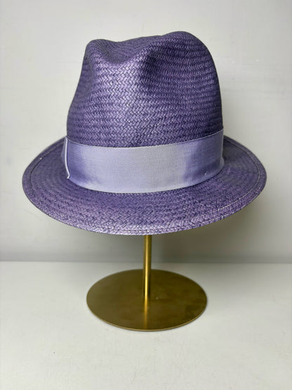 Borsalino Women's Paper Pre-owned Purple 58 Hat