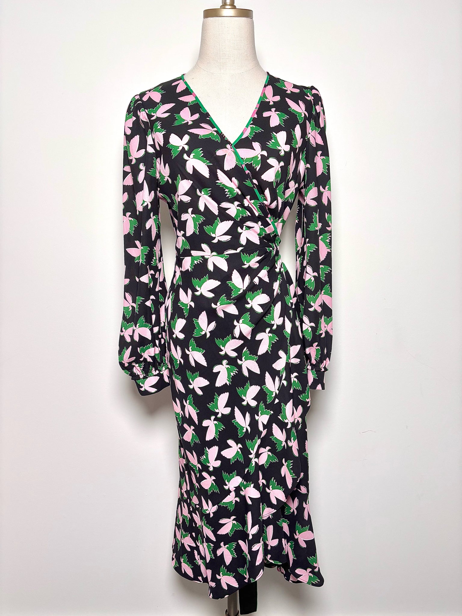 dark green and pink dress Green and Pink Maxi Dress - Floral Print Dress - Organza Dress