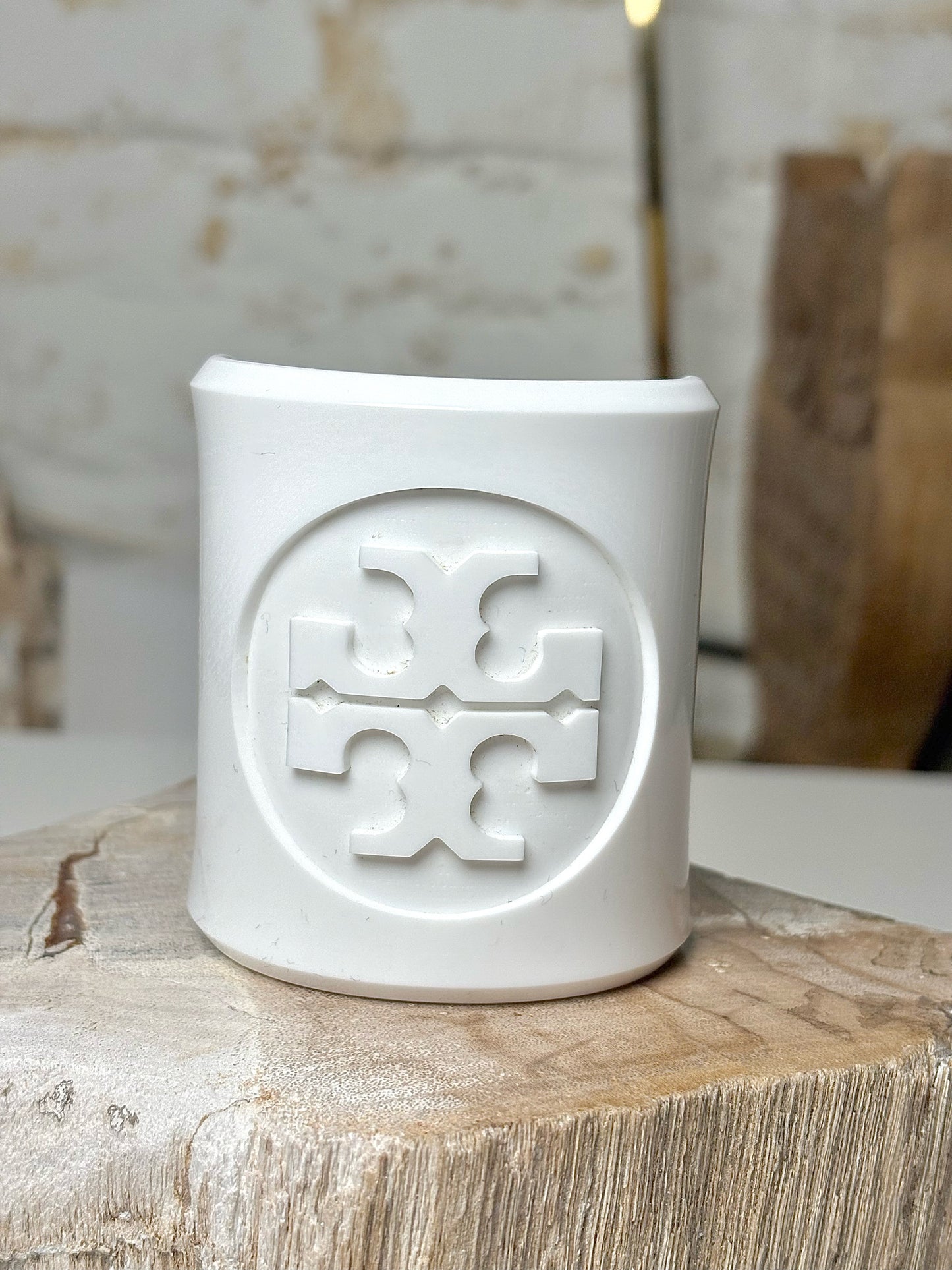 Acrylic Tory Burch White Cuff Bracelet